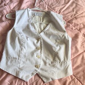 Women's White Sleeveless Vest